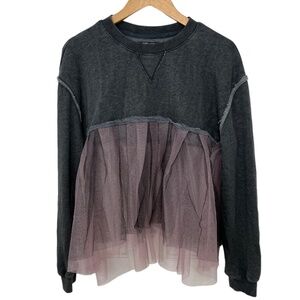 NWT Urban Outfitters Tulle Hem Sweatshirt Medium